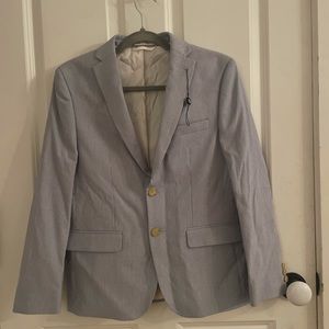 White and Blue Pinstripe suit | Ralph Lauren Polo | size 10